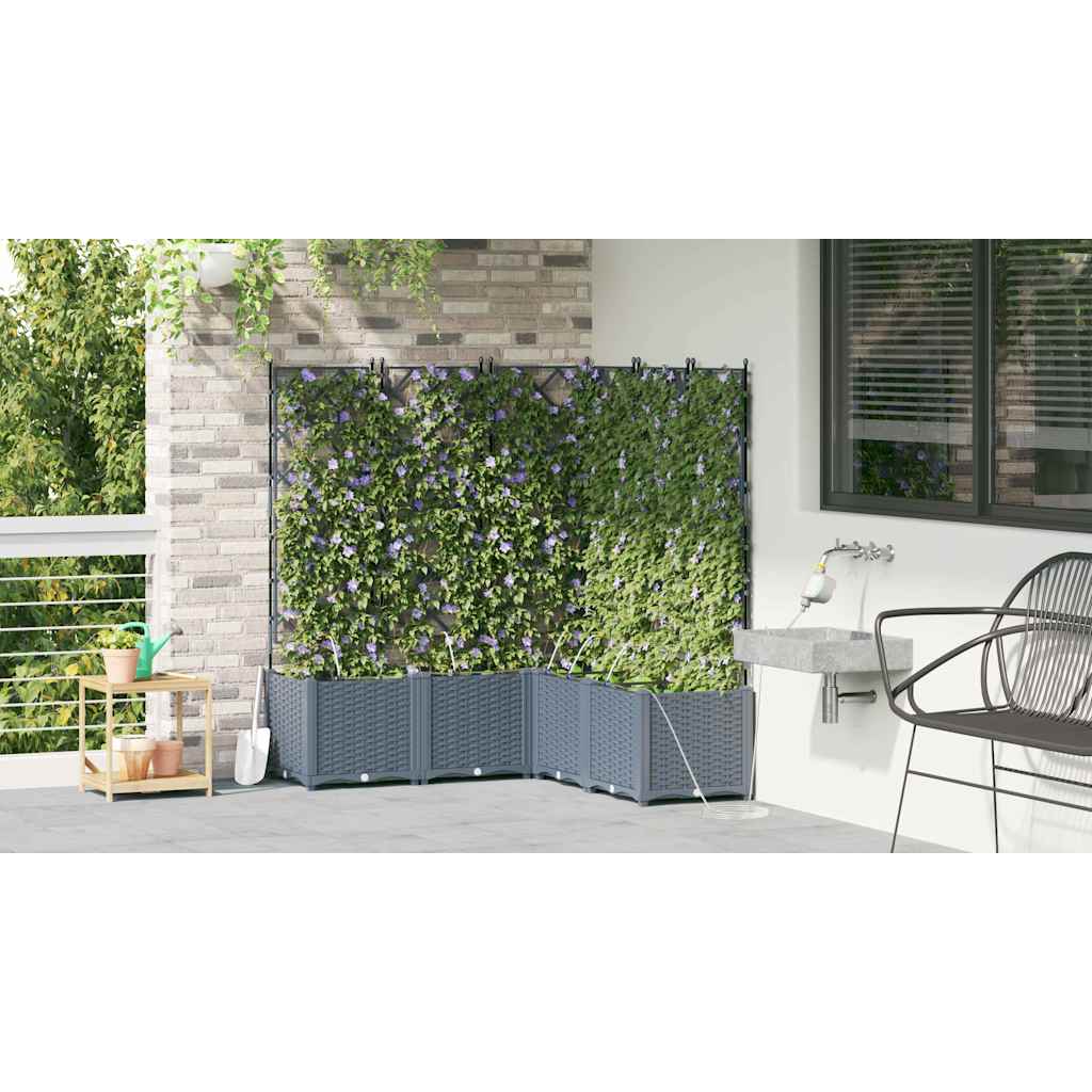 Gartenpflanzer Hellgrau 120 x 120 x 142 cm Stahl