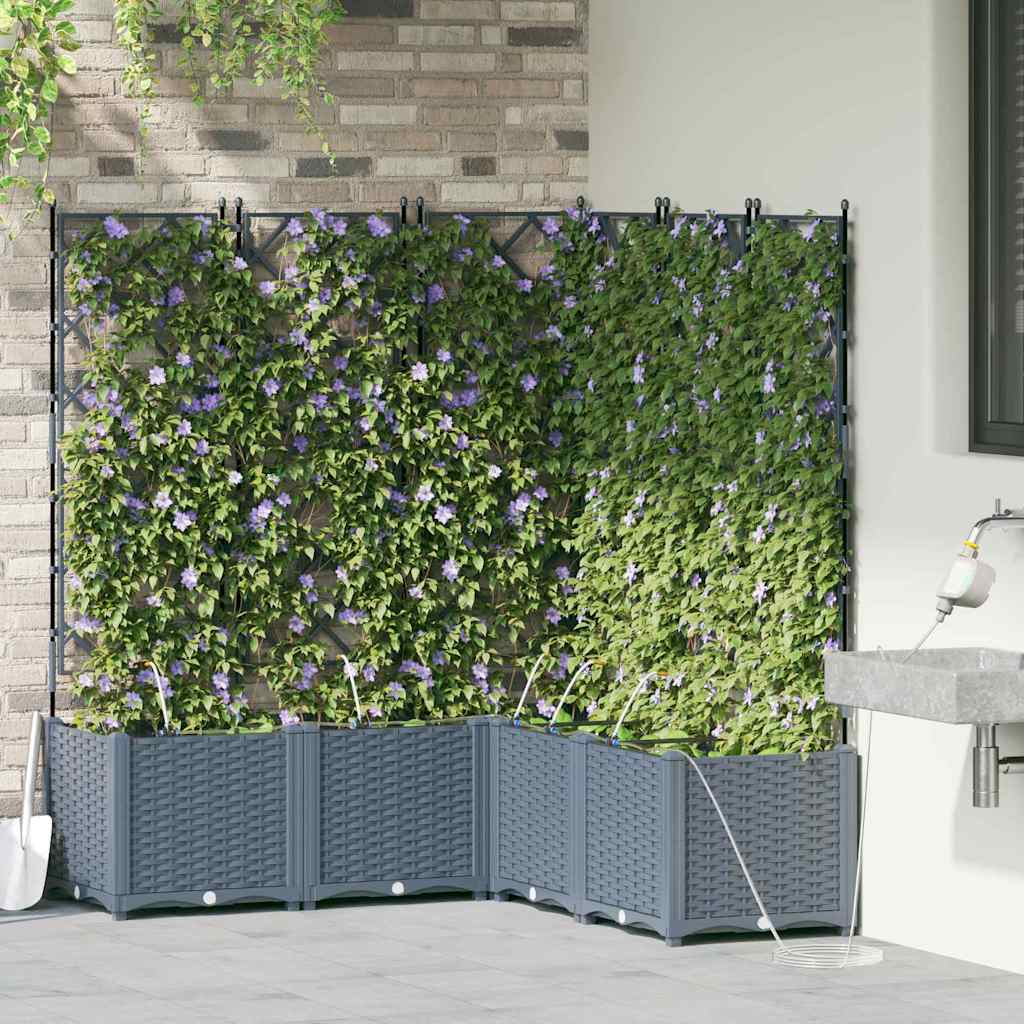 Gartenpflanzer Hellgrau 120 x 120 x 142 cm Stahl