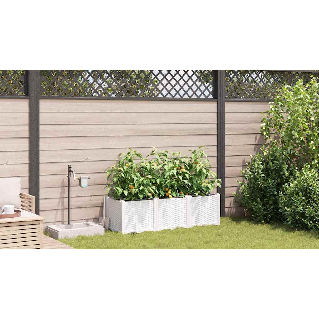 Gartenpflanzer Weiß 120 x 40 x 37.5 cm Stahl