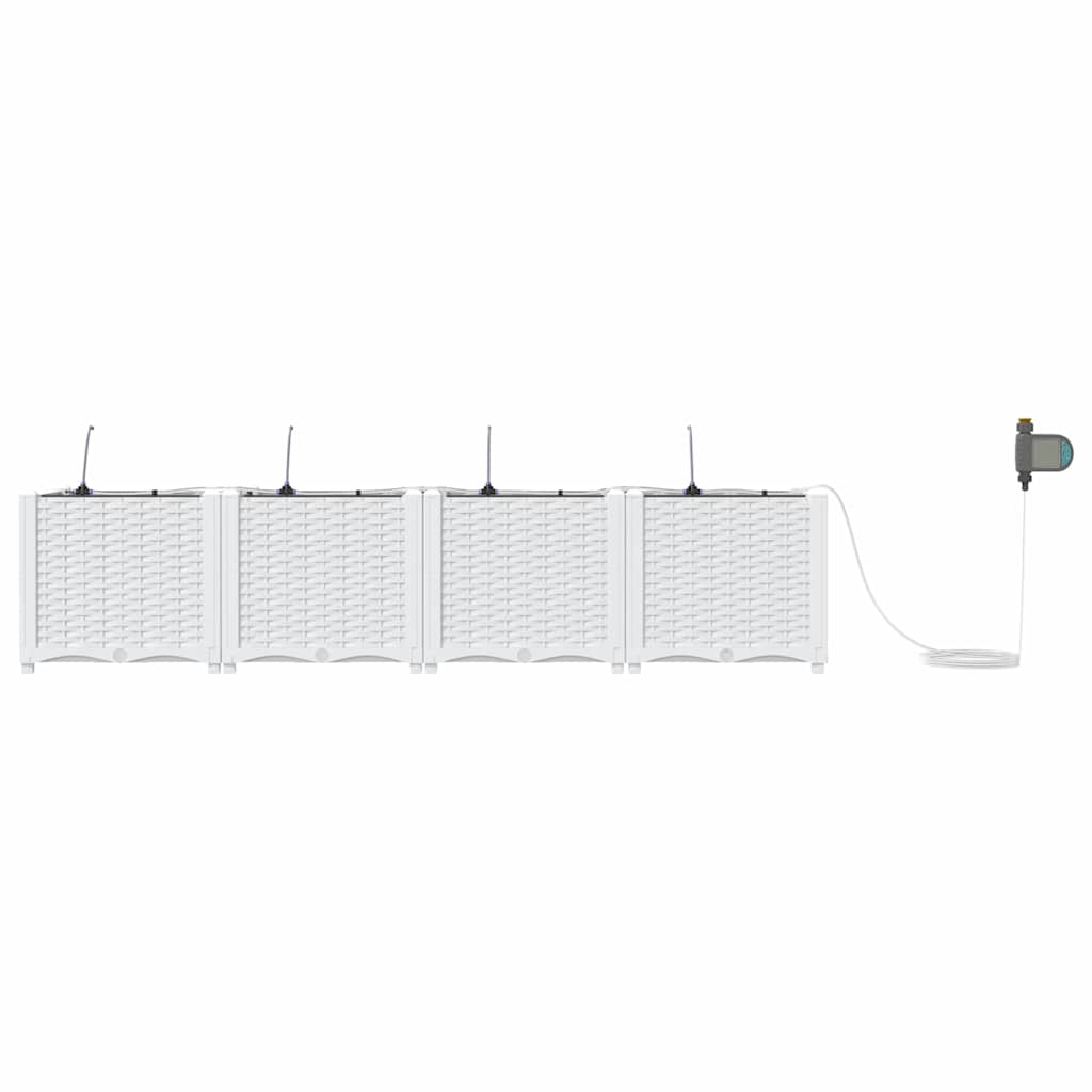 Gartenpflanzer Weiß 160 x 40 x 37.5 cm Stahl