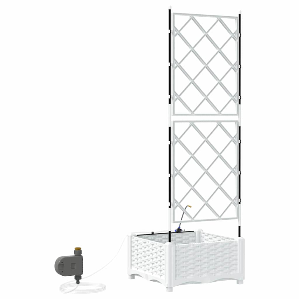 Gartenpflanzer Weiß 40 x 40 x 126 cm Stahl