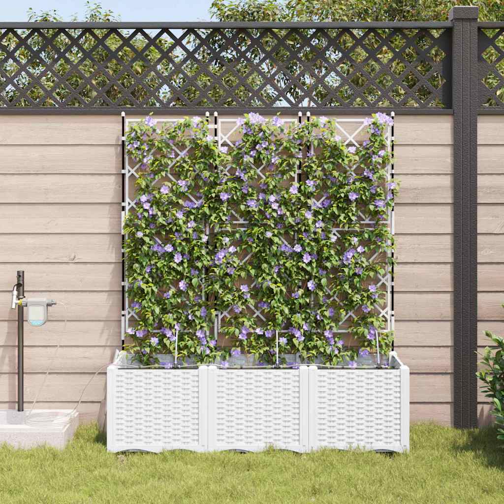 Gartenpflanzer Weiß 120 x 40 x 142 cm Stahl