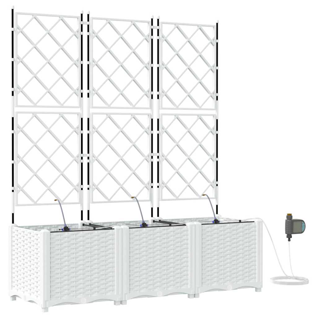 Gartenpflanzer Weiß 120 x 40 x 142 cm Stahl
