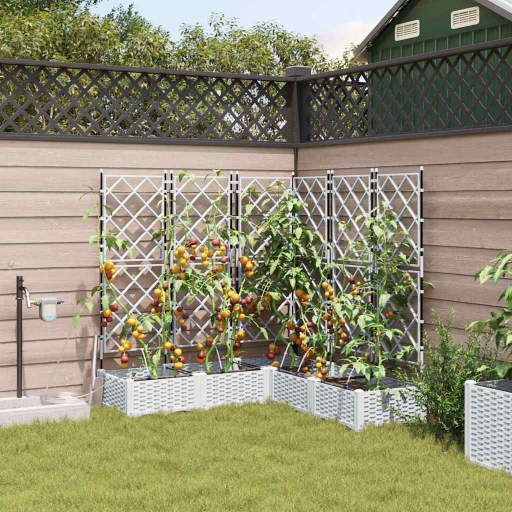 Gartenpflanzer Weiß 120 x 120 x 126 cm Stahl