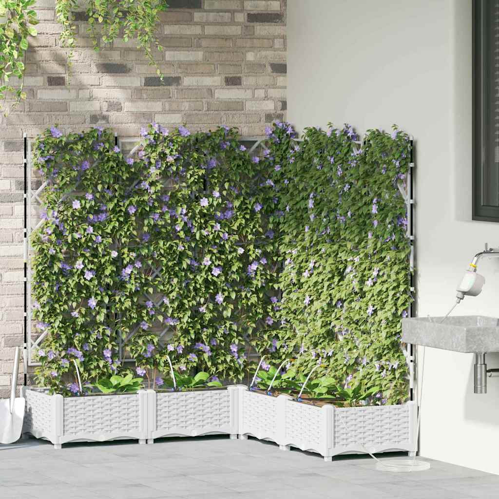 Gartenpflanzer Weiß 120 x 120 x 126 cm Stahl