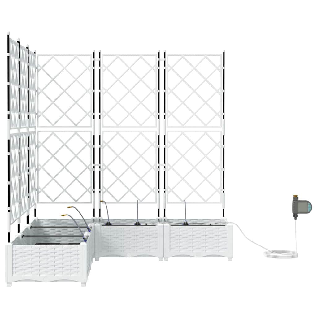 Gartenpflanzer Weiß 120 x 120 x 126 cm Stahl