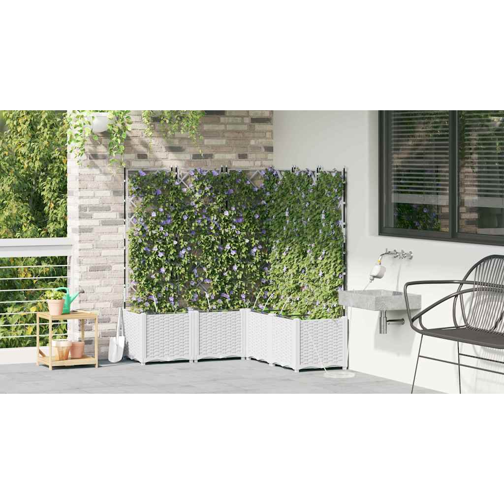 Gartenpflanzer Weiß 120 x 120 x 142 cm Stahl