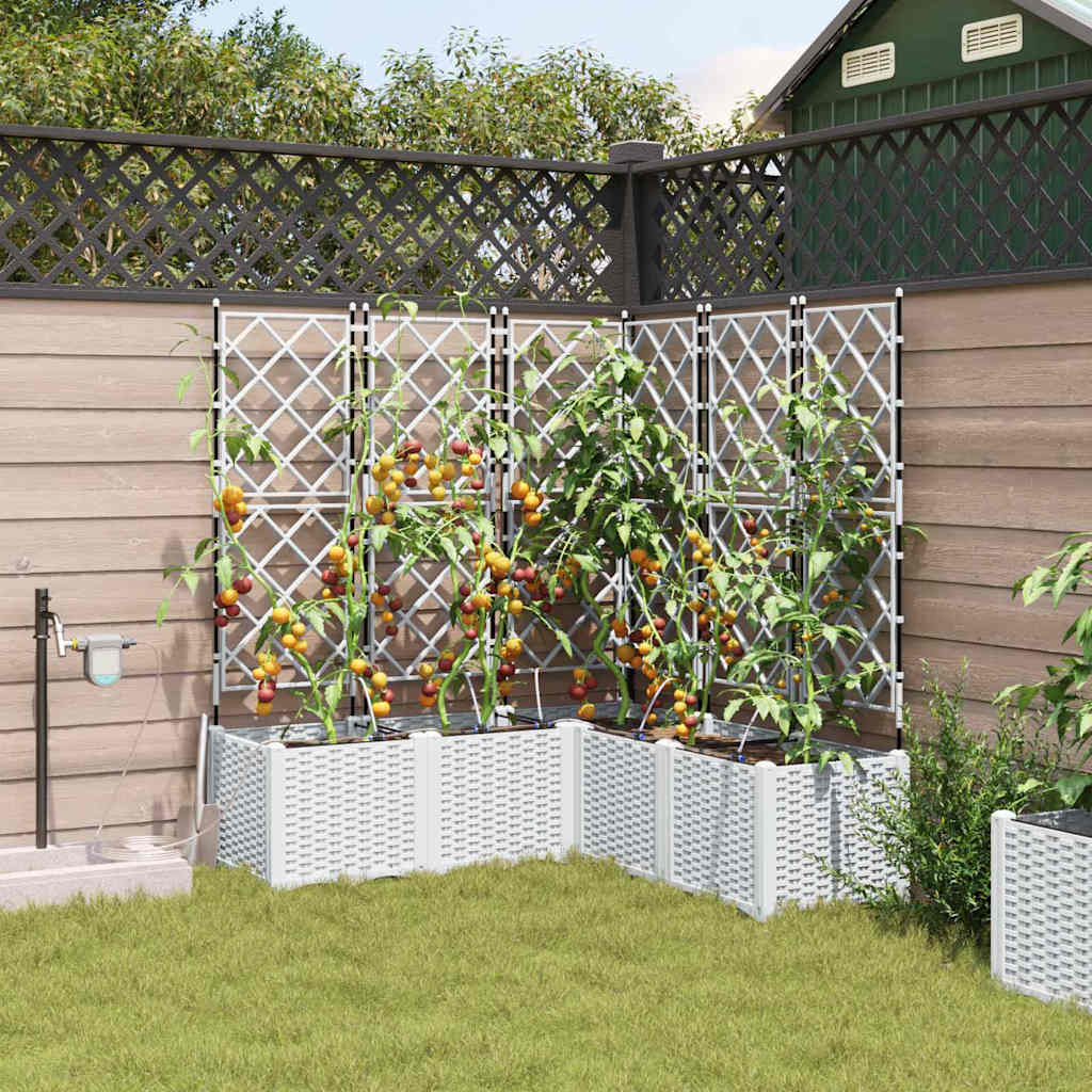 Gartenpflanzer Weiß 120 x 120 x 142 cm Stahl