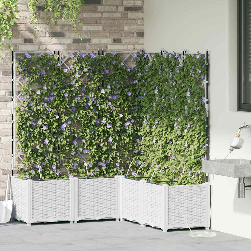 Gartenpflanzer Weiß 120 x 120 x 142 cm Stahl