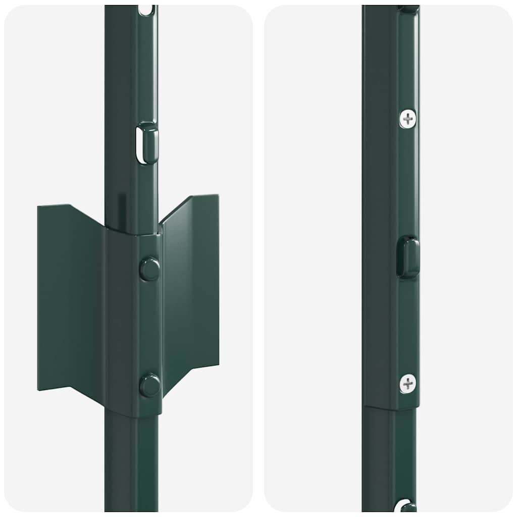 Zaunpfosten 10 pcs Grün 100 cm Stahl