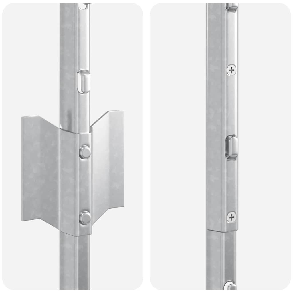 Zaunpfosten 10 pcs Silber 100 cm Verzinkter Stahl