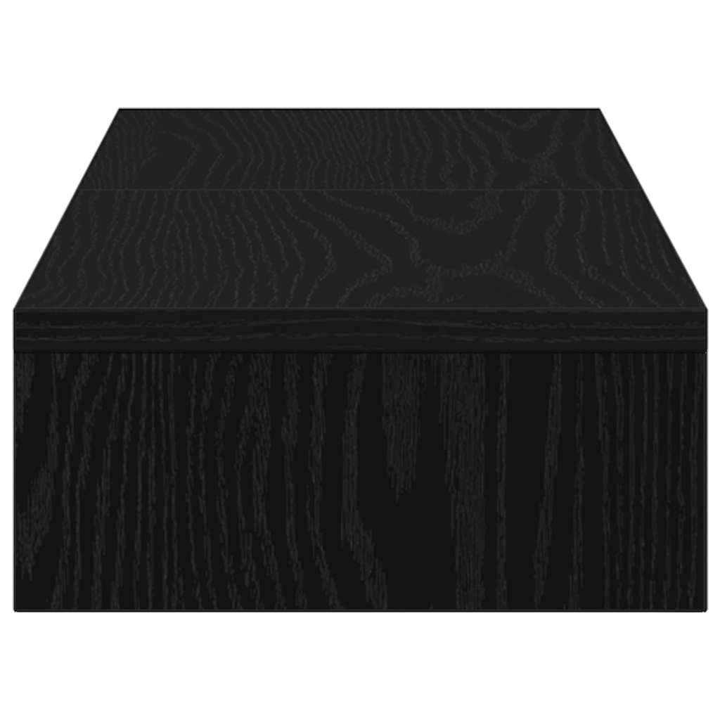 Monitorständer Verstellbar Schwarz Eichen-Optik 80x24x10,5 cm