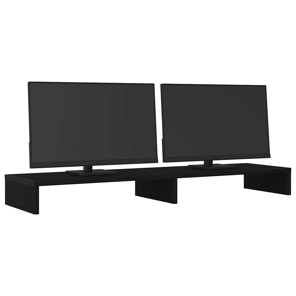 Monitorständer Schwarz Eichen-Optik 100x27x10 cm Holzwerkstoff