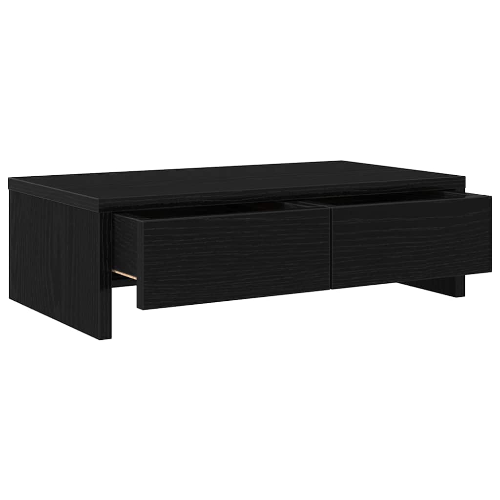 Monitorständer mit Schubladen Schwarz Eichen-Optik 50x27x15 cm