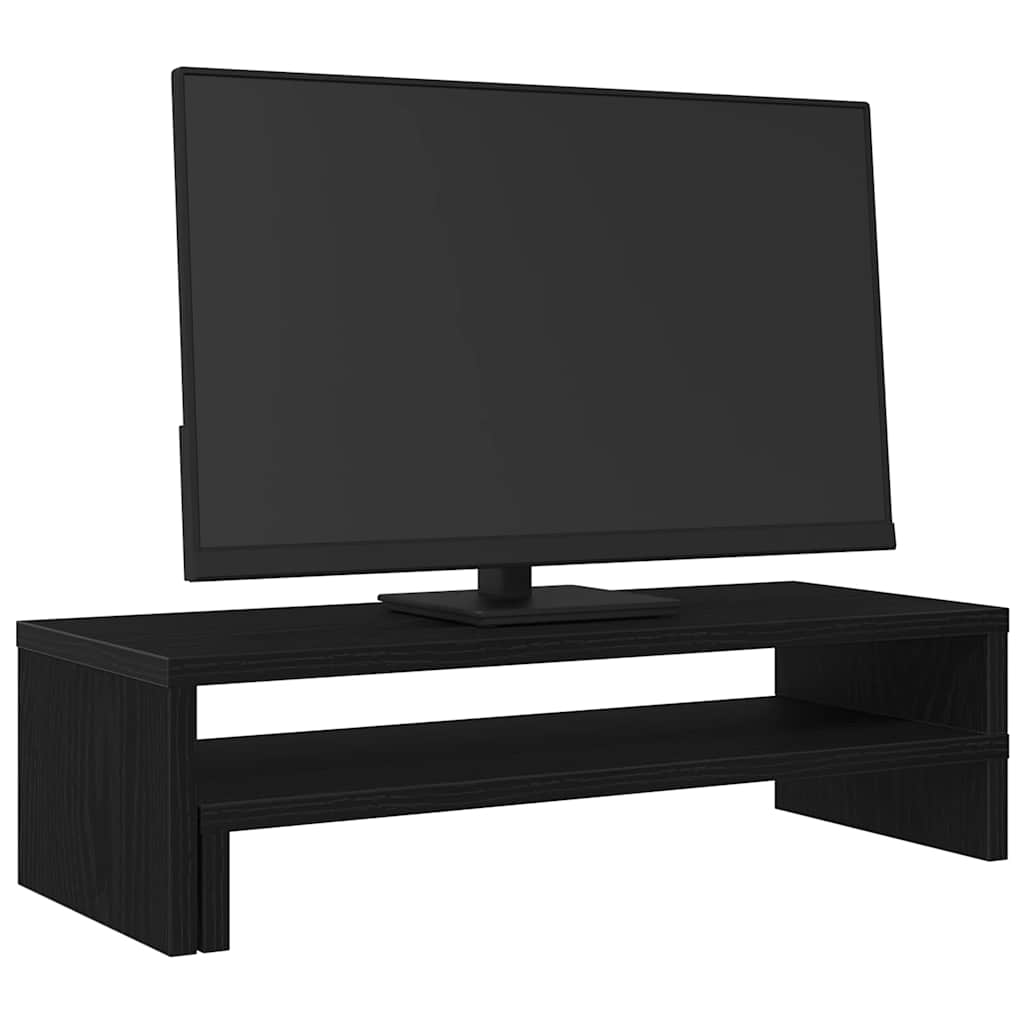 Monitorständer Schwarz Eichen-Optik 54x22x15 cm Holzwerkstoff