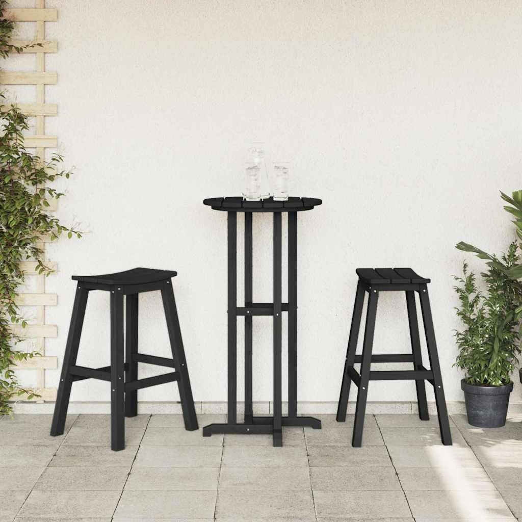 Barhocker 2 pcs Schwarz 52 x 43 x 73.5cm Plastik