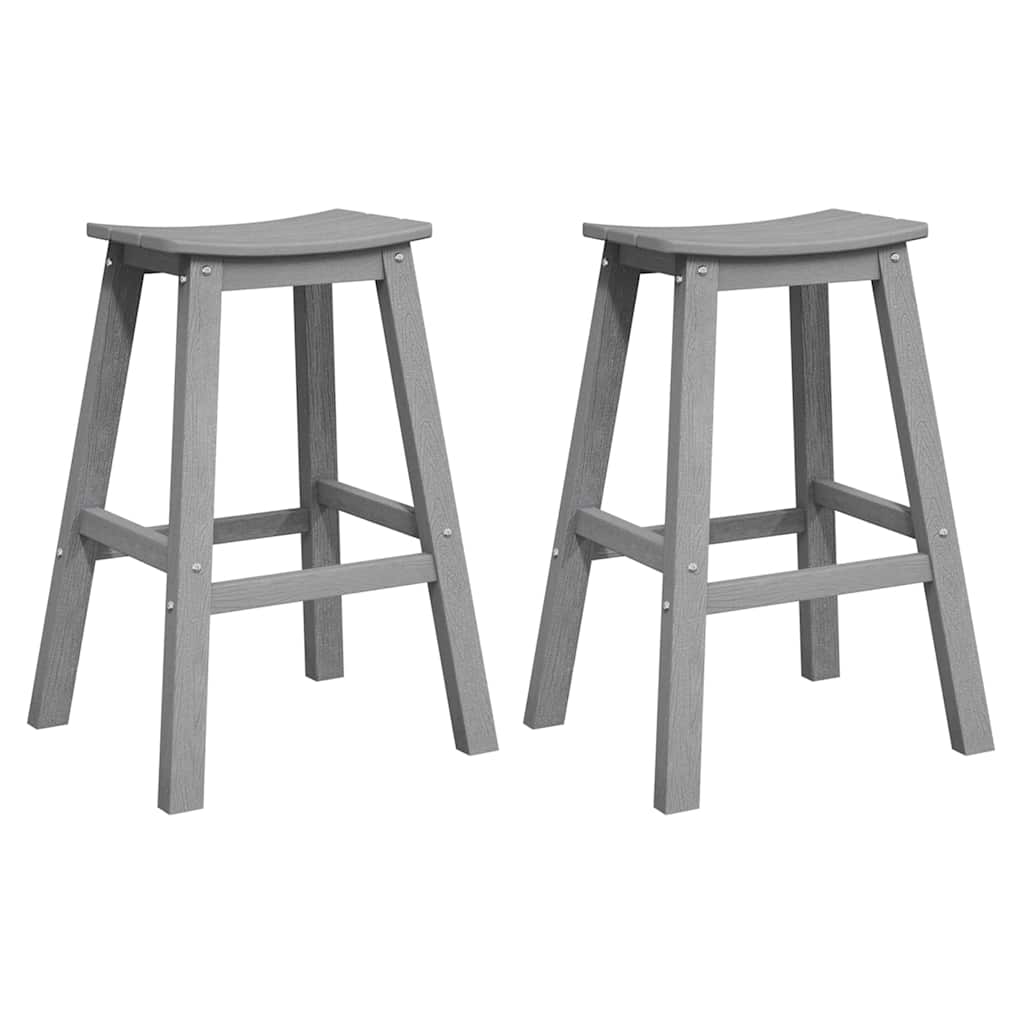Barhocker 2 pcs Hellgrau 52 x 43 x 73.5cm Plastik