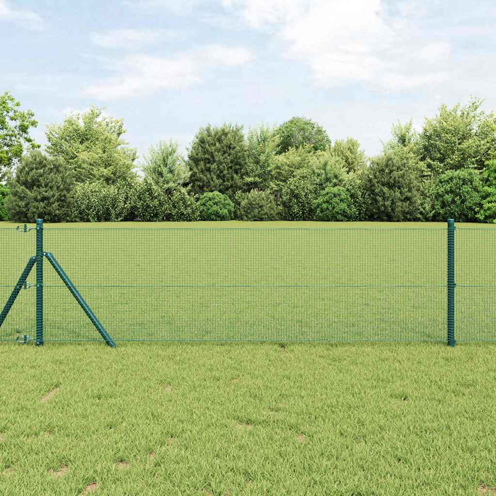 Geschweißter Drahtzaun Grün 0.8 x 25 m Stahl