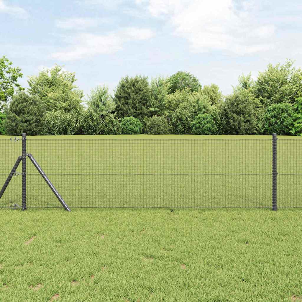 Geschweißter Drahtzaun Grau 0,6 x 10 m Stahl