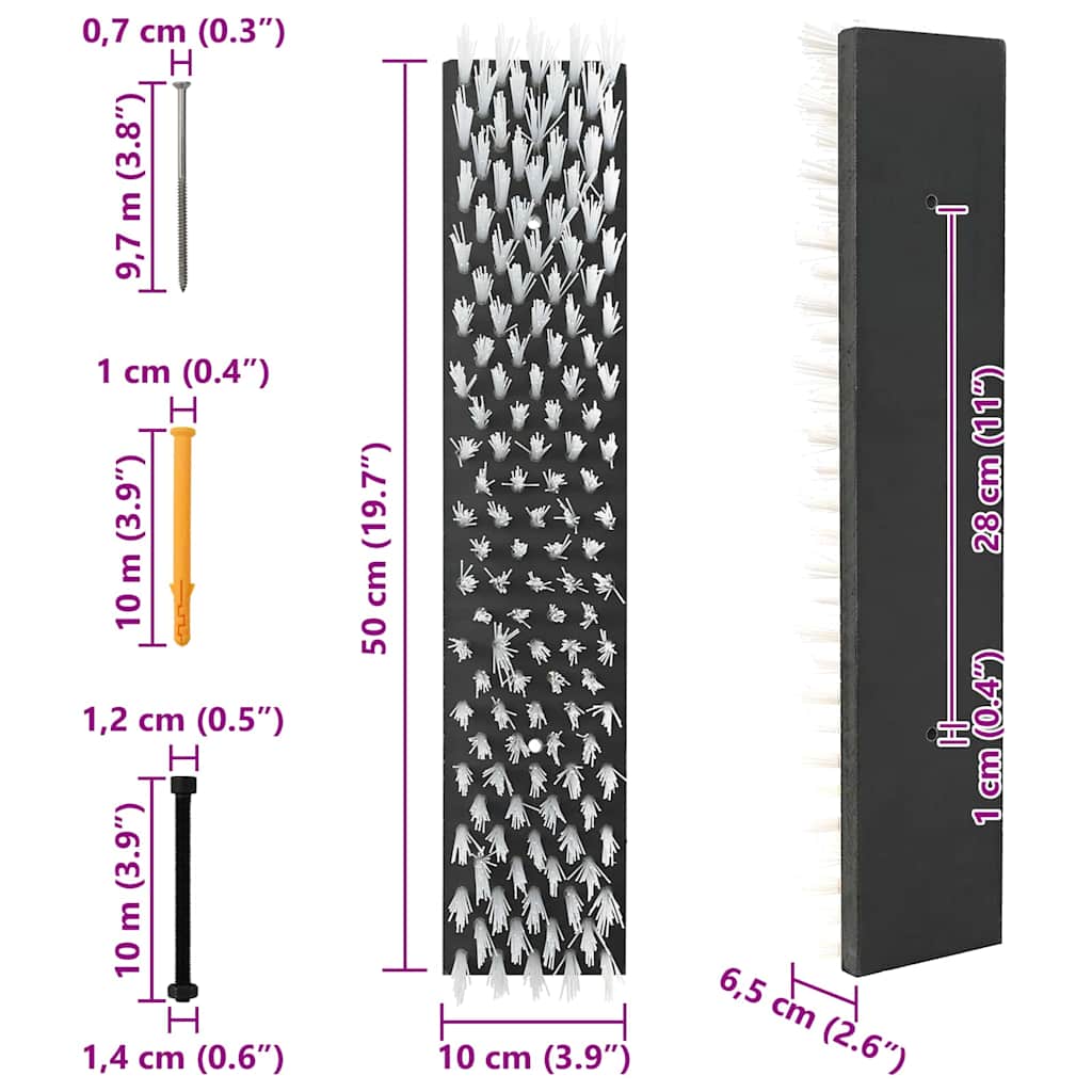 Rinderbürsten Schwarz und Weiß 50 x 10 x 6.5 cm