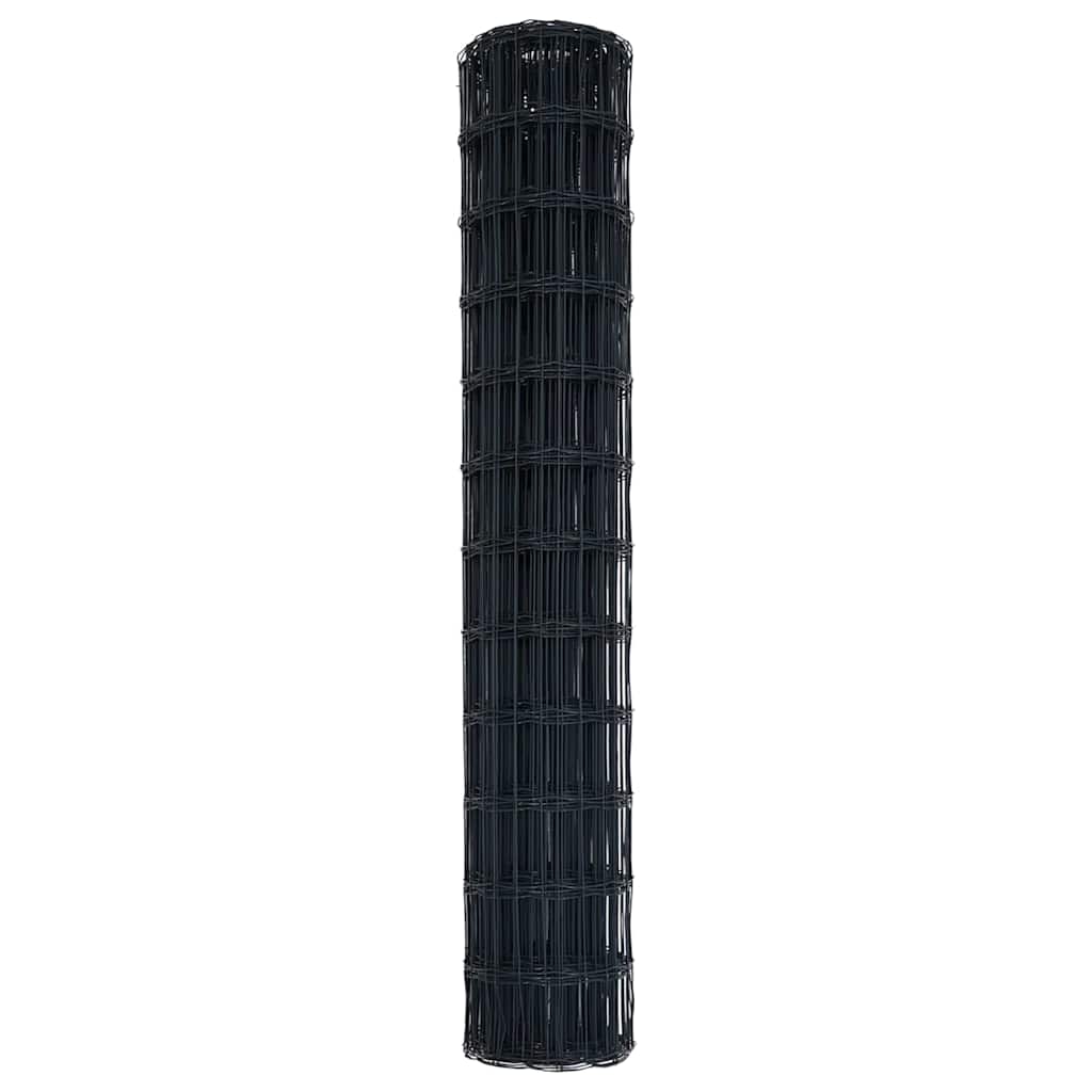 Eurozaun Grau 1 x 25 m PVC-beschichtetes Eisen