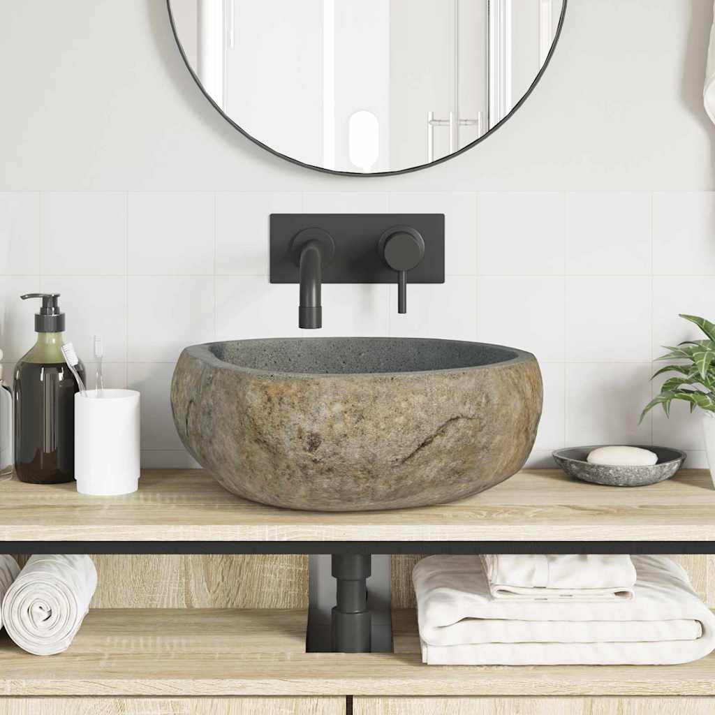 Basin Hellgrau (38-45) x (30-35) x 15 cm Flussstein