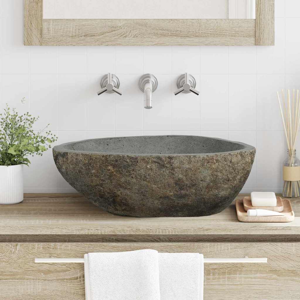Basin Hellgrau (46-52) x (35-40) x 15 cm Flussstein