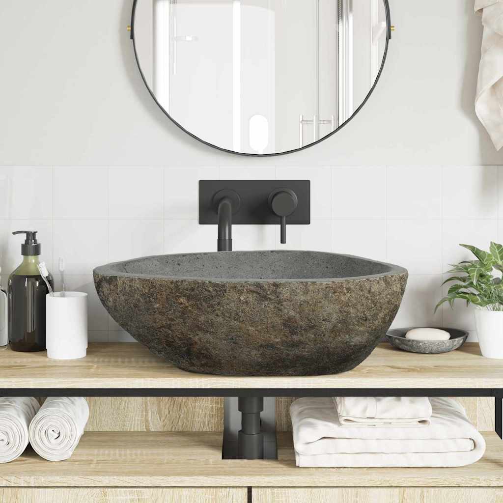 Basin Hellgrau (46-52) x (35-40) x 15 cm Flussstein