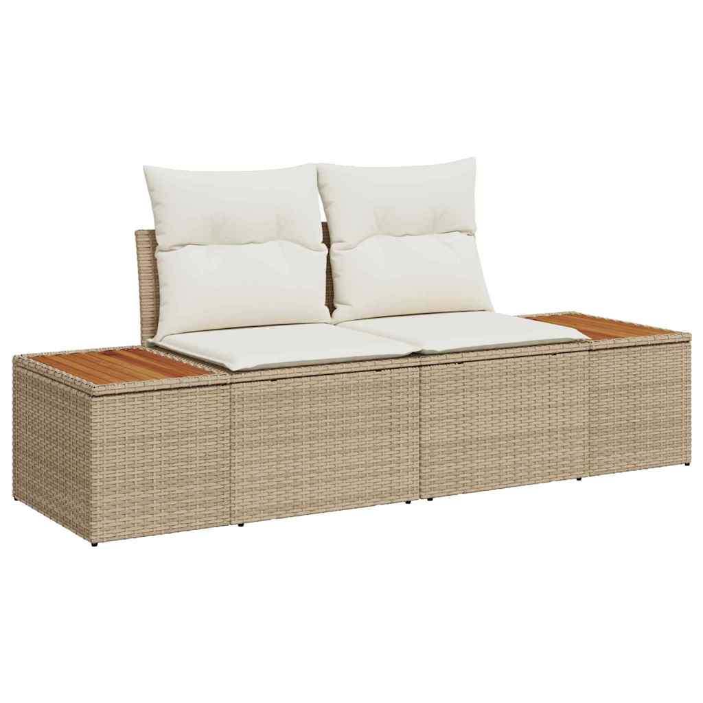 Gartensofa Beige 184 x 62 x 85cm Poly-Rattan