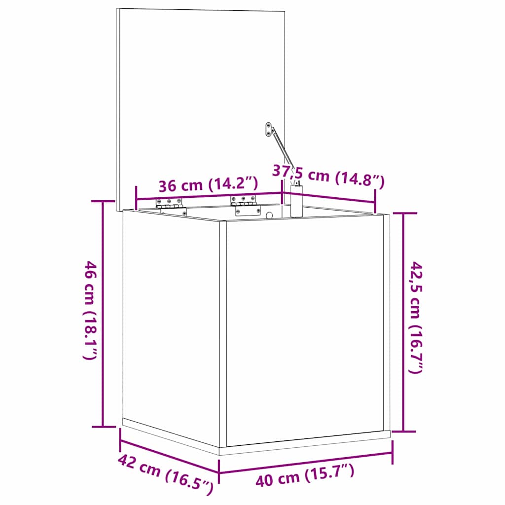 Aufbewahrungsbox Altholz 40 x 42 x 46 cm Holzwerkstoff
