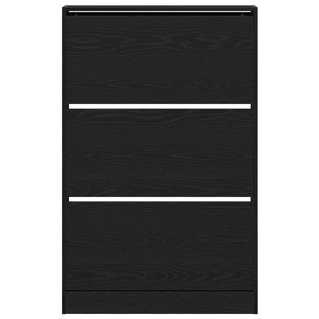 Schuhschrank Schwarze Eiche 80 x 21 x 125.5 cm Holzwerkstoff
