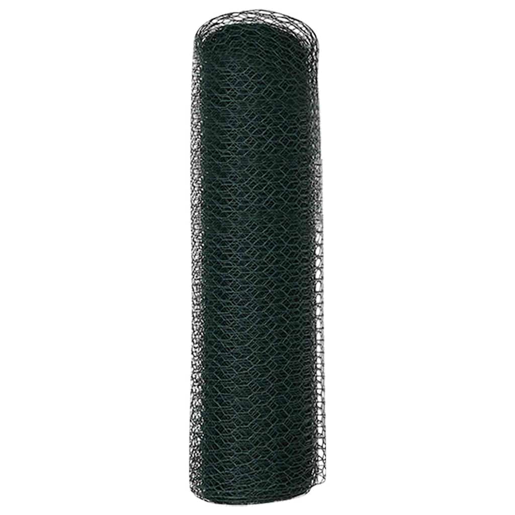 Sechseckgeflechtzaun Grün 0,4 x 10 m Stahl