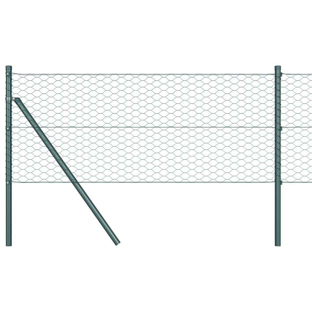 Sechseckgeflechtzaun Grün 0,4 x 10 m Stahl