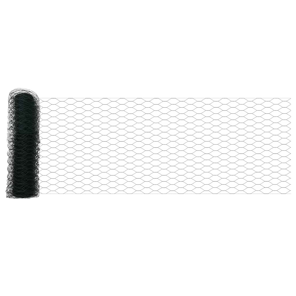 Sechseckgeflechtzaun Grün 0,6 x 10 m Stahl