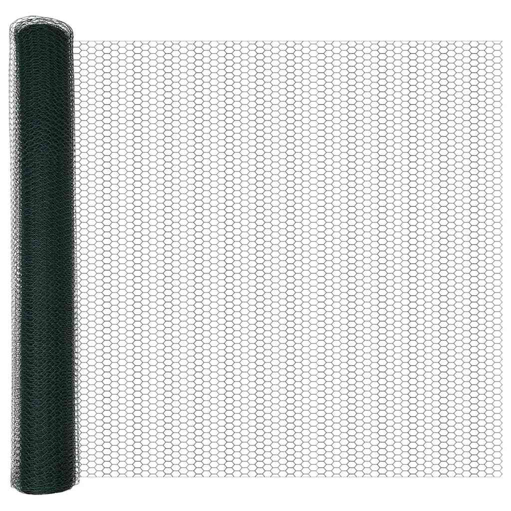 Sechseckgeflechtzaun Grün 1.4 x 10 m Stahl