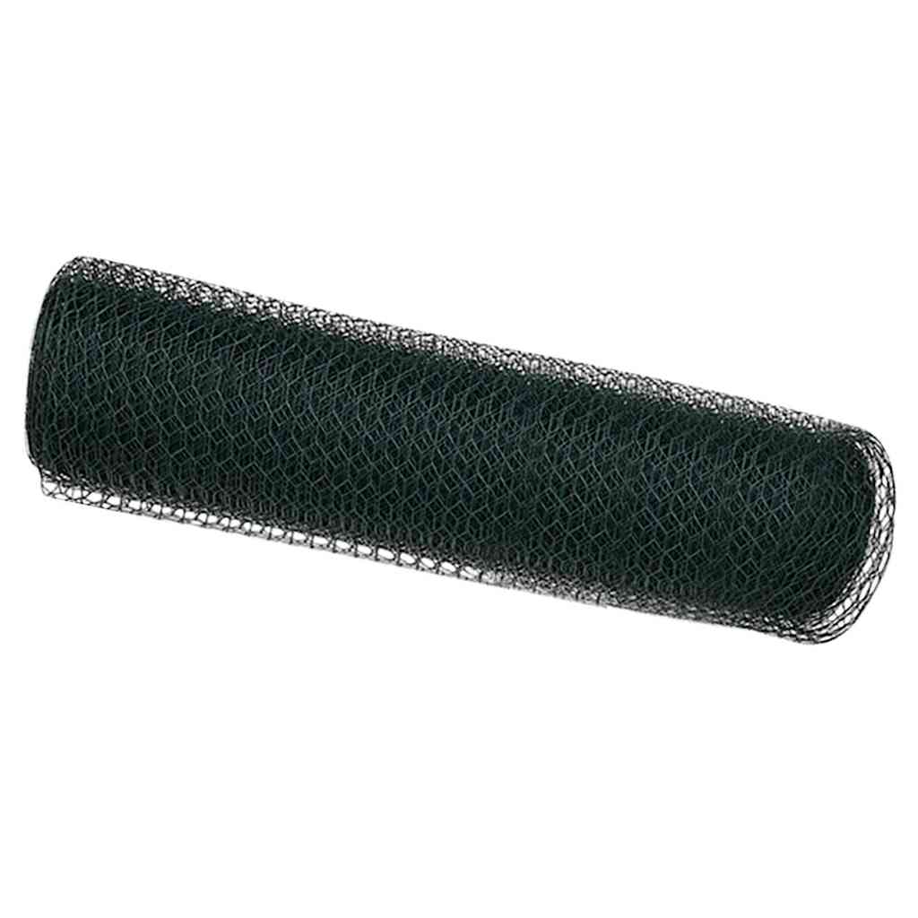 Sechseckgeflechtzaun Grün 0,6 x 25 m Stahl