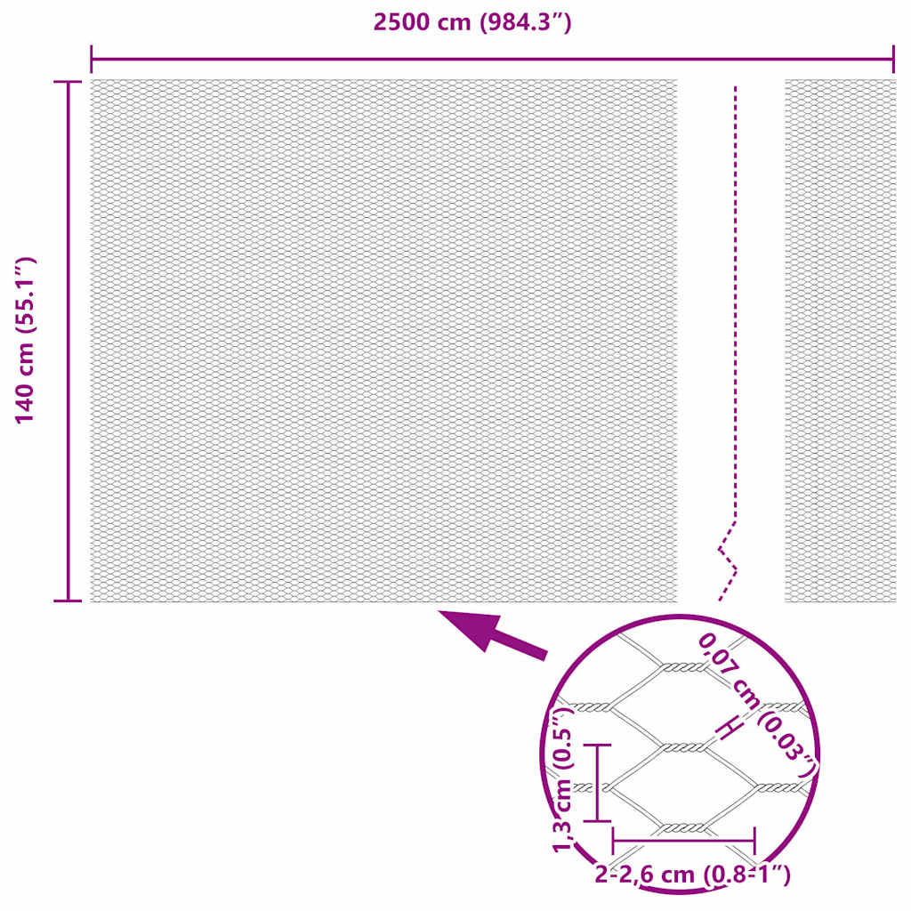 Sechseckgeflechtzaun Grün 1.4 x 25 m Stahl