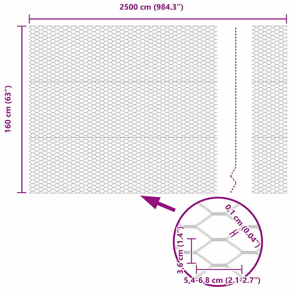 Sechseckgeflechtzaun Grün 1.6 x 25 m Stahl