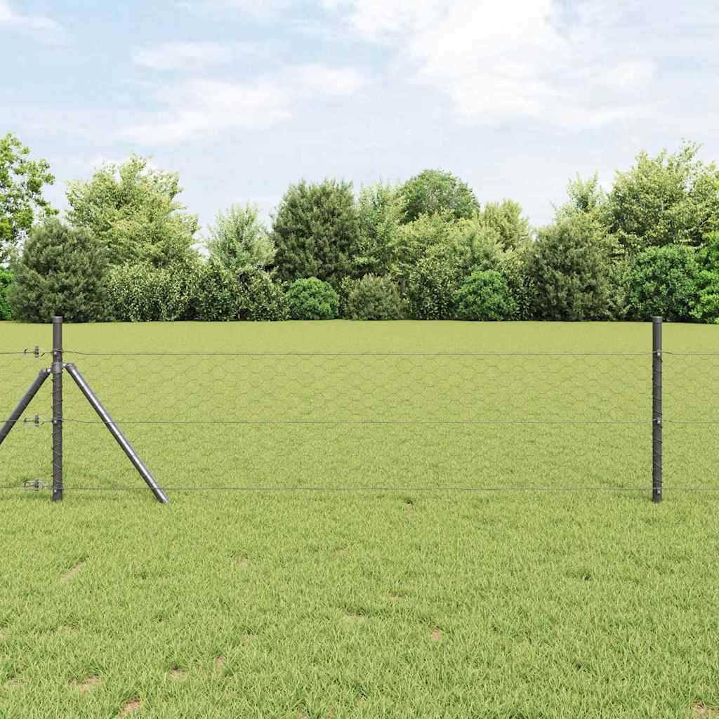 Sechseckgeflechtzaun Grau 1.4 x 100 m Stahl