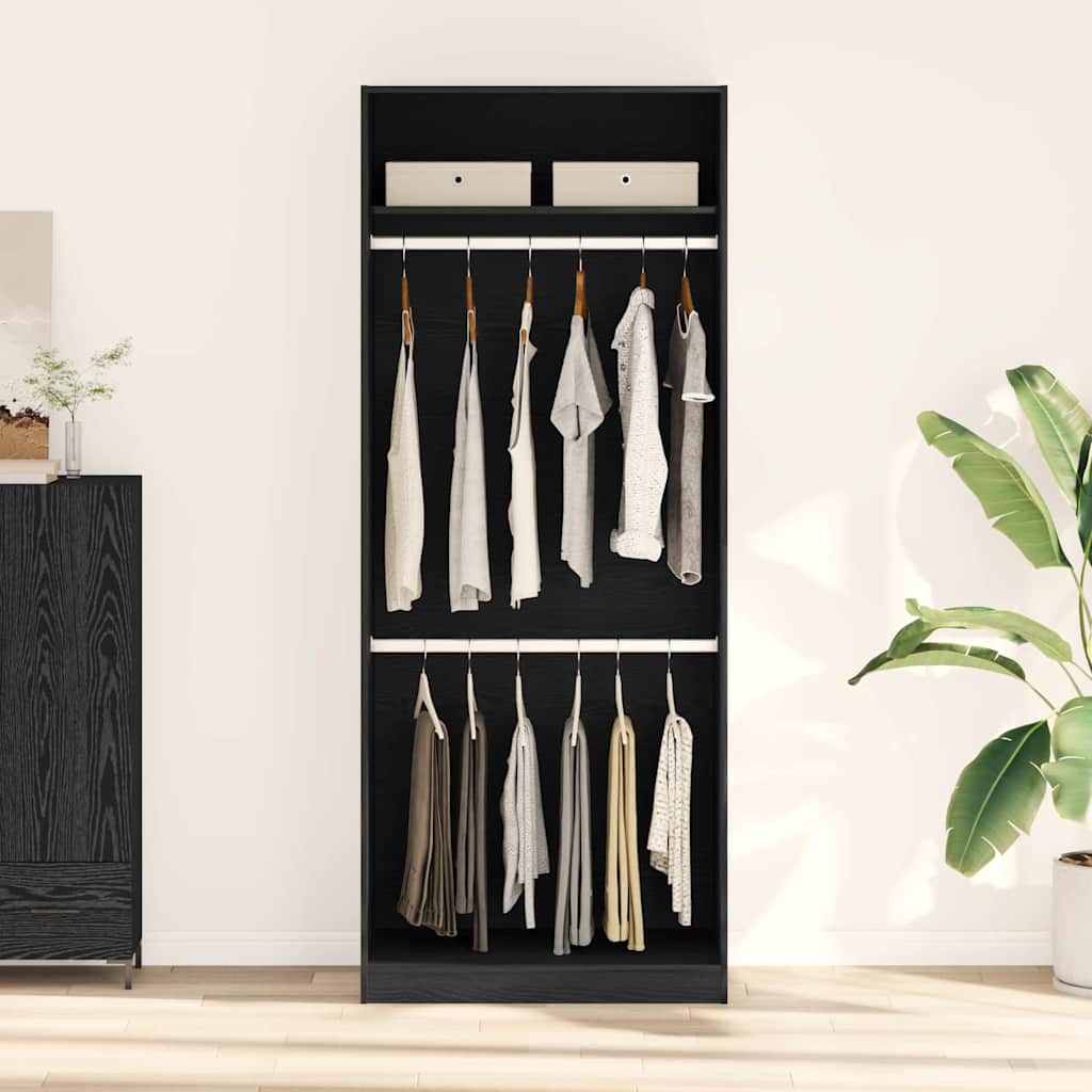Kleiderschrank Schwarze Eiche 80 x 50 x 200 cm Holzwerkstoff