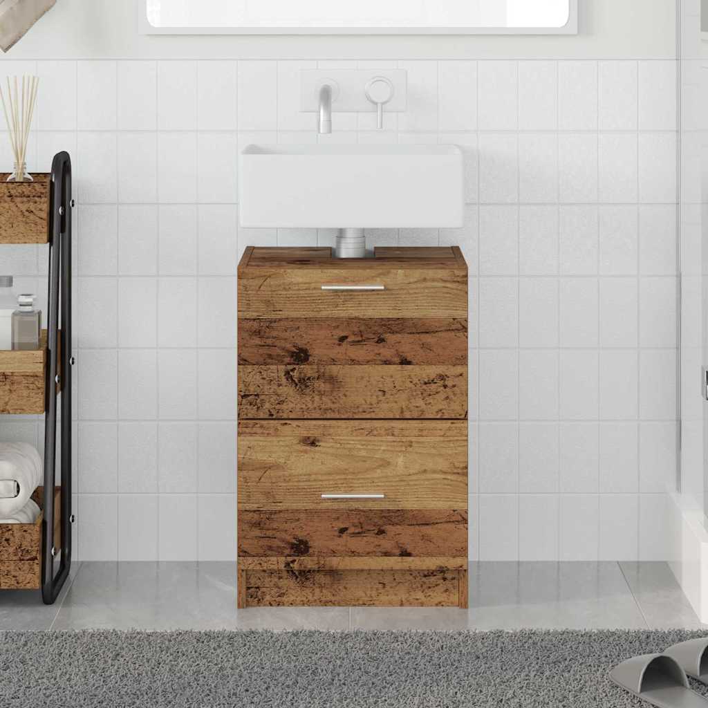 Waschtischschrank mit Tür Altholz 40 x 37 x 59 cm Holzwerkstoff