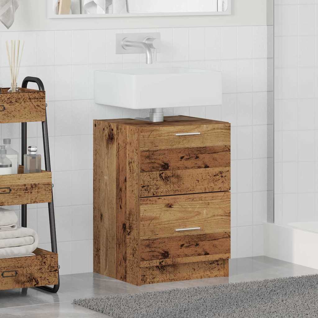 Waschtischschrank mit Tür Altholz 40 x 37 x 59 cm Holzwerkstoff