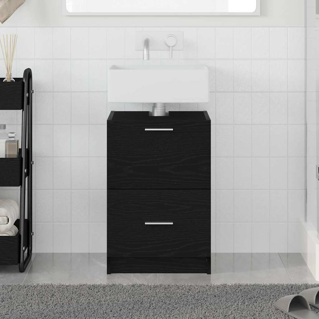 Waschtischschrank Schwarze Eiche 40 x 37 x 59 cm Holzwerkstoff