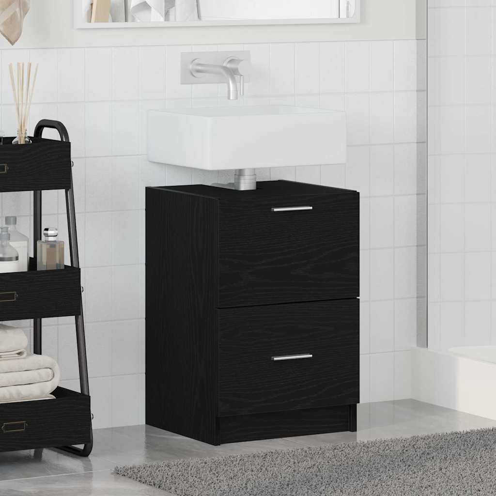 Waschtischschrank Schwarze Eiche 40 x 37 x 59 cm Holzwerkstoff