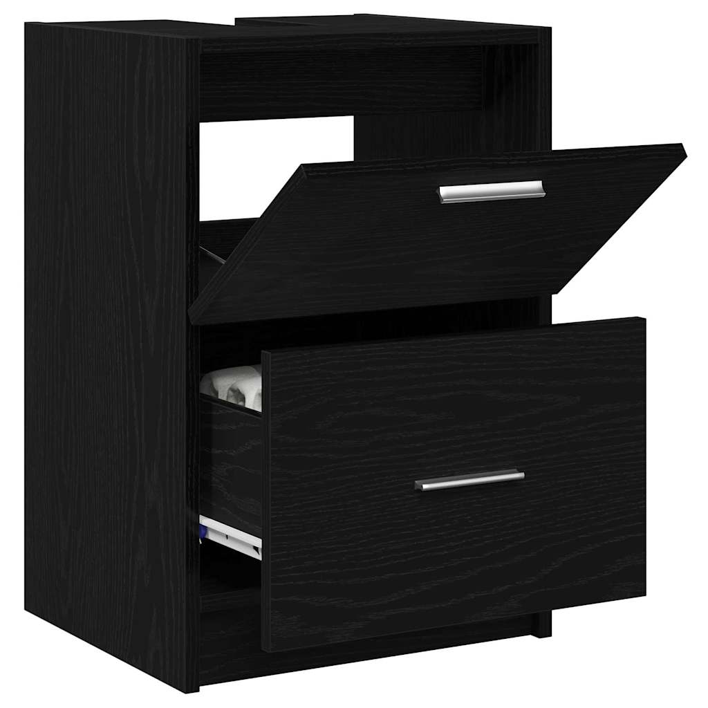 Waschtischschrank Schwarze Eiche 40 x 37 x 59 cm Holzwerkstoff