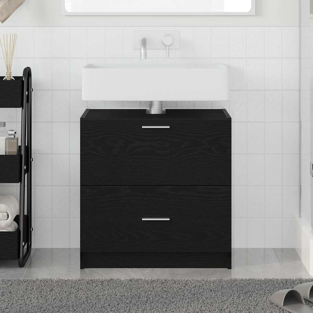 Waschtischschrank Schwarze Eiche 59 x 37 x 59 cm Holzwerkstoff