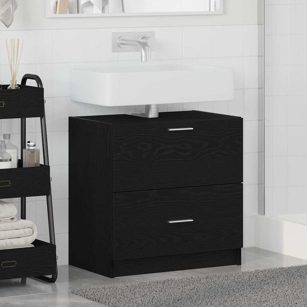 Waschtischschrank Schwarze Eiche 59 x 37 x 59 cm Holzwerkstoff