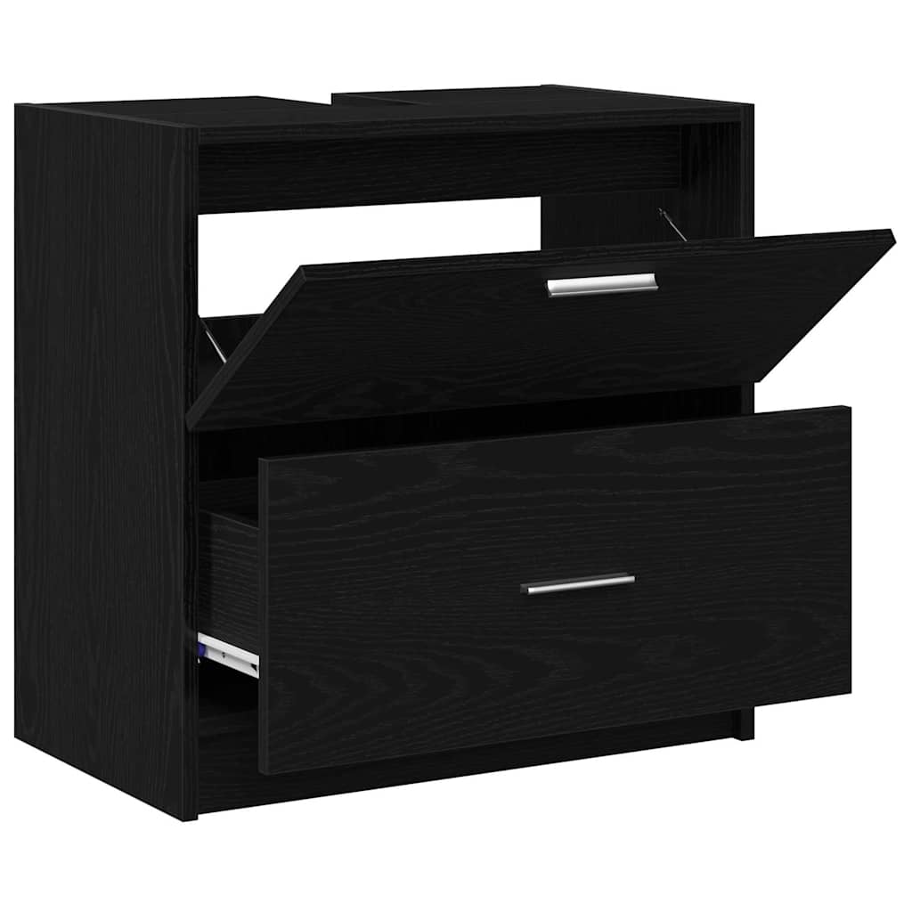 Waschtischschrank Schwarze Eiche 59 x 37 x 59 cm Holzwerkstoff