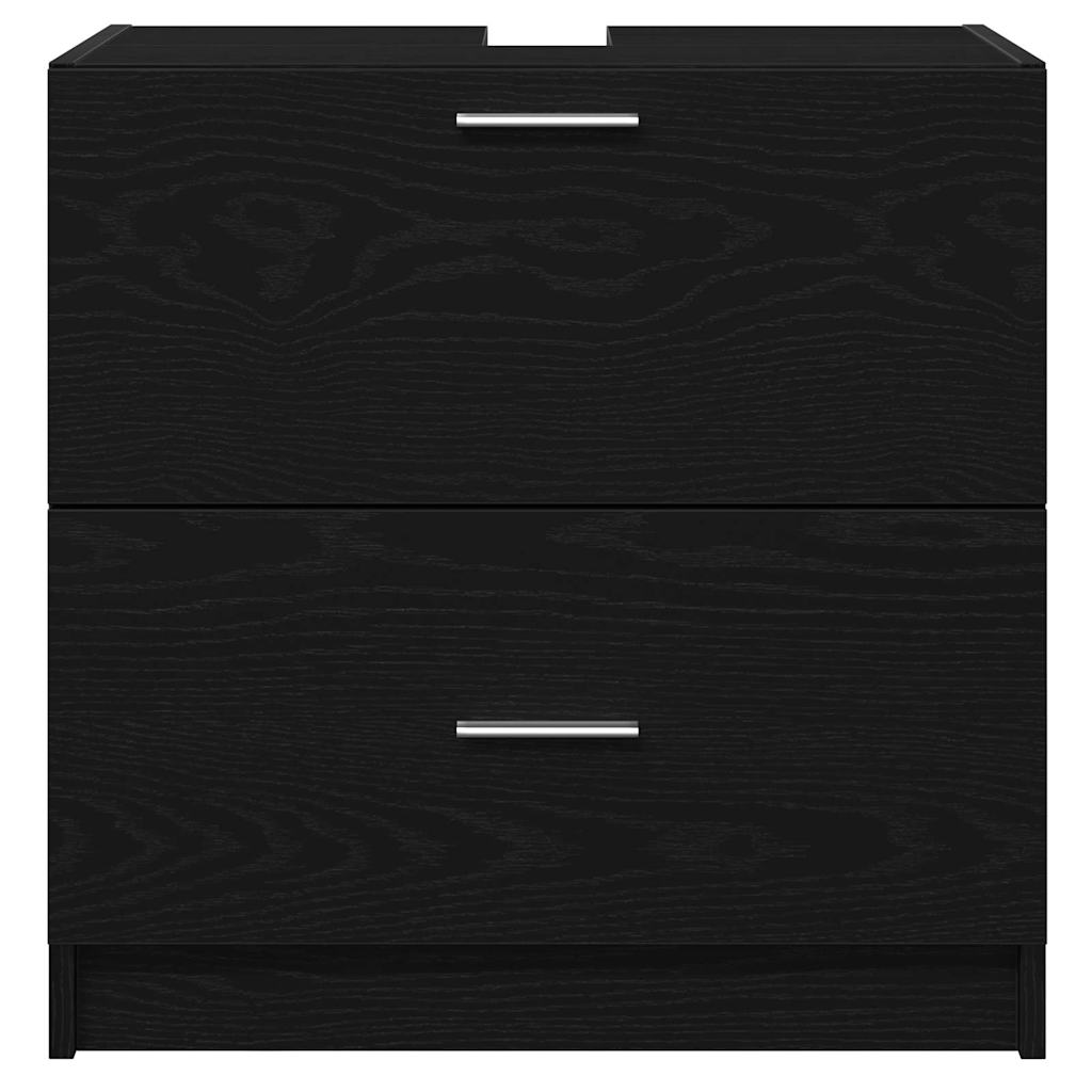 Waschtischschrank Schwarze Eiche 59 x 37 x 59 cm Holzwerkstoff