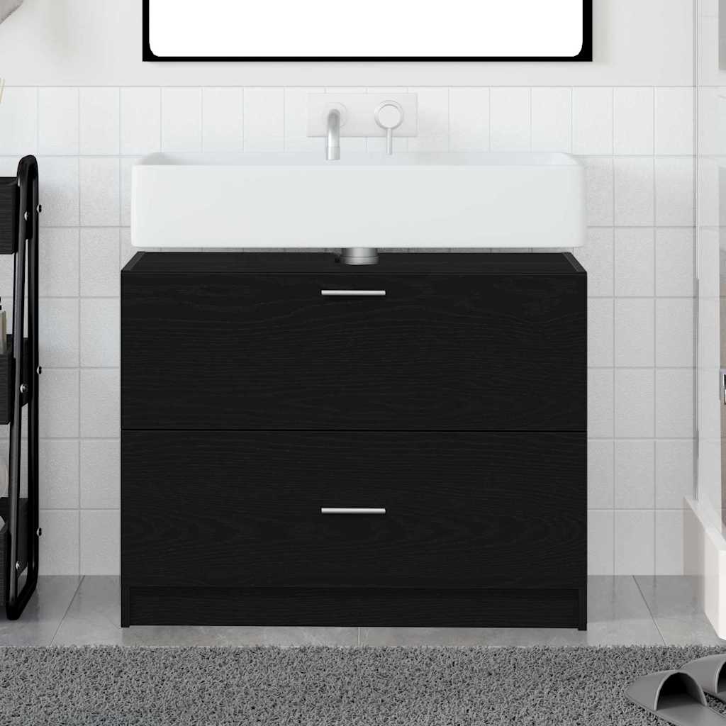 Waschtischschrank Schwarze Eiche 78 x 37 x 59 cm Holzwerkstoff